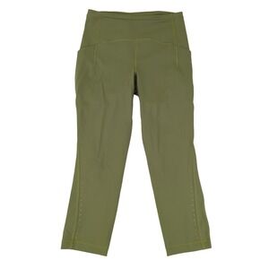 Lululemon Swift High Rise Crop 21" Green Yoga Workout‎ Leggings Women's 6 W6CBKS